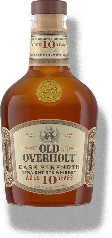 Old Overholt Extra Aged Cask Strength Rye, Overholt whiskey bottle, American whiskey